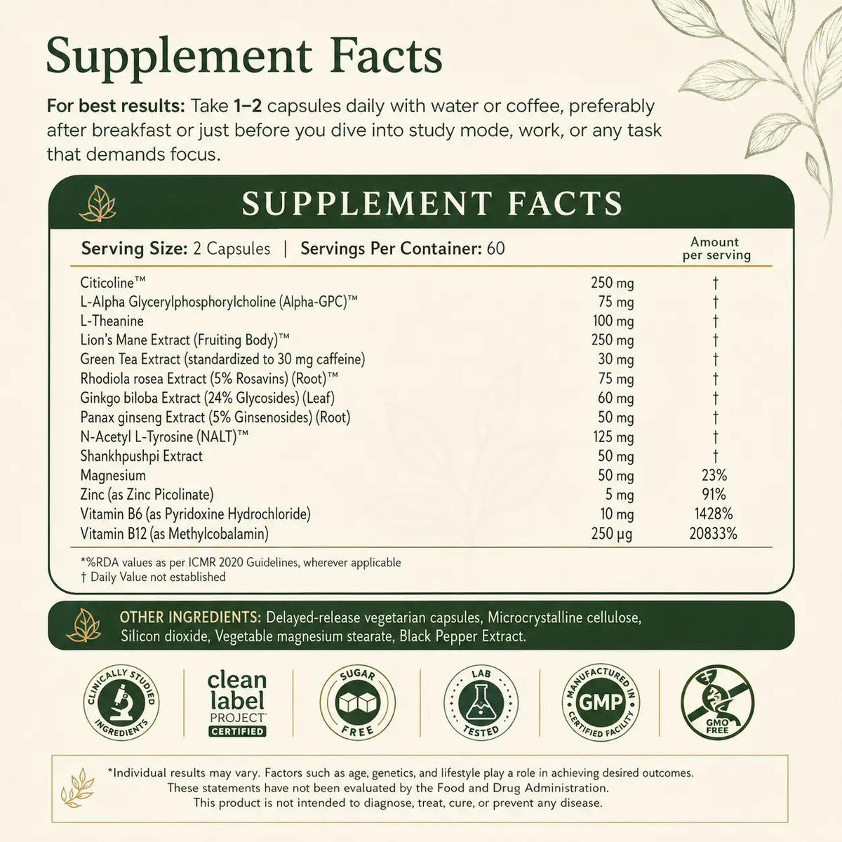 Focus Mode Pro – 14 in 1 Ultra Strength Nootropic | Pack Selection