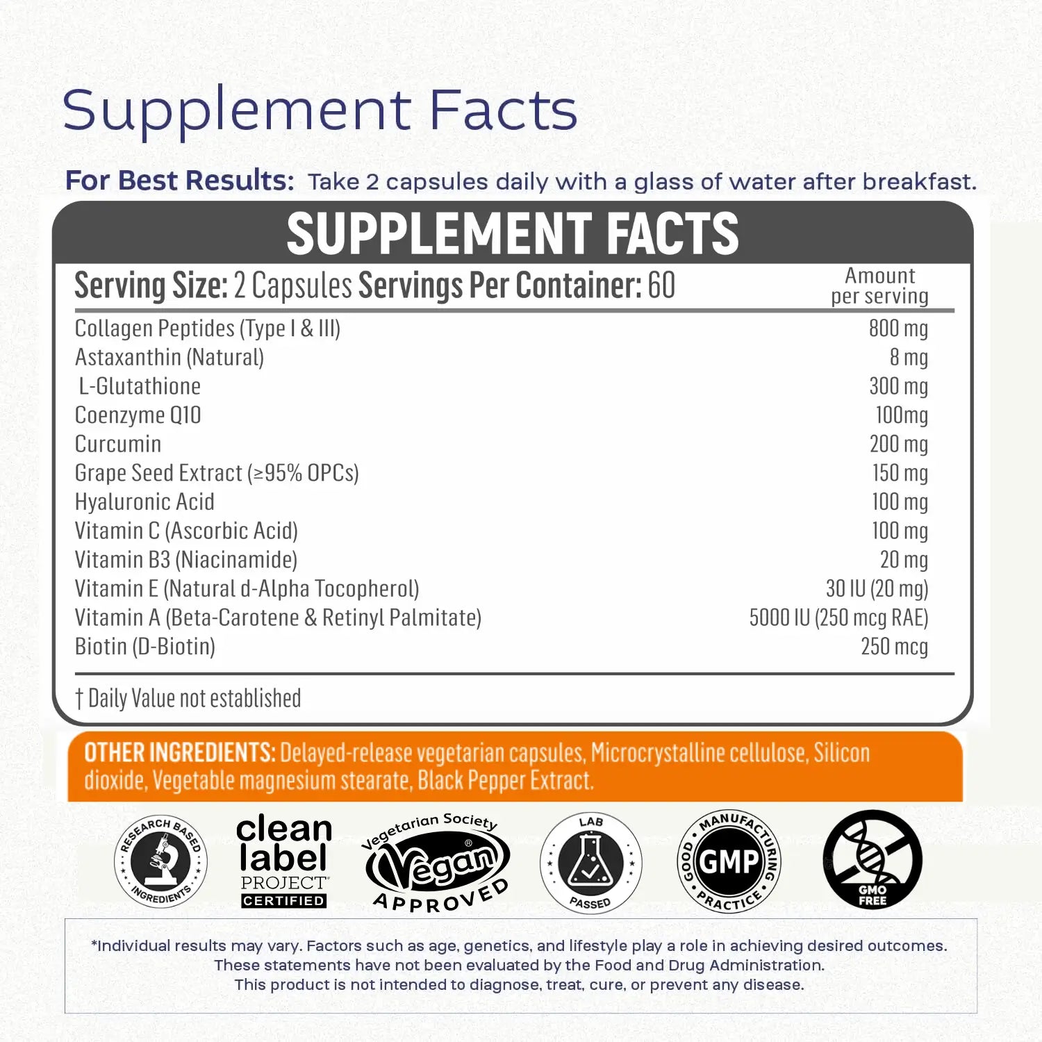 Glow Mode™ – 12-in-1 Advanced Skin Nutrition Supplement for Radiant Glow, Clear Complexion, and Skin Elasticity ｜ For Women & Men ｜ Science-Backed Herbs + Vitamins ｜ Suitable For All Skin Types｜60 Veg Capsules