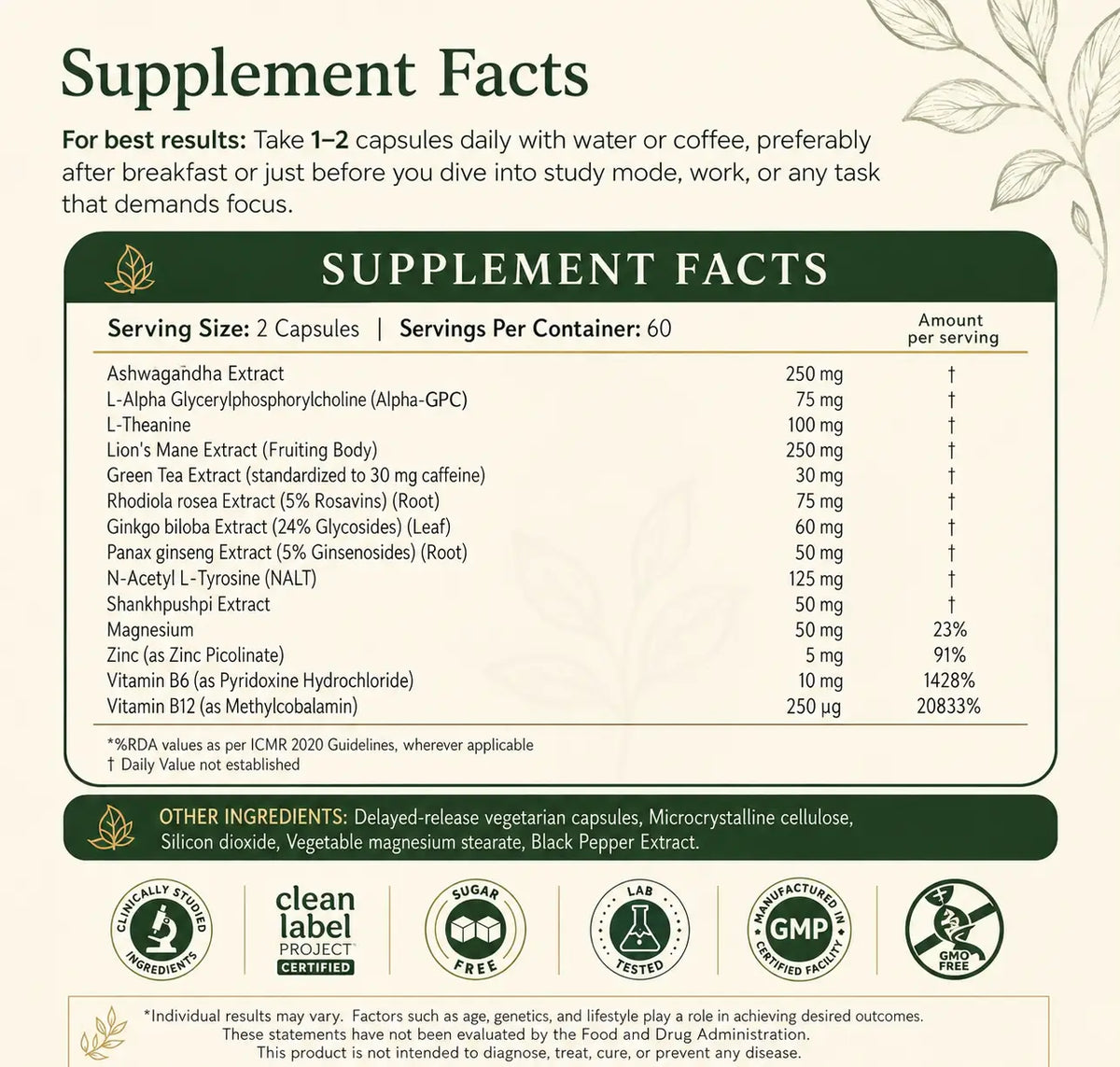 Focus Mode Pro – 14 in 1 Ultra Strength Nootropic | Pack Selection